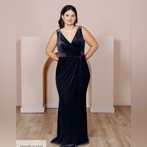 Revelry Navy Blue Blair Velvet Dress